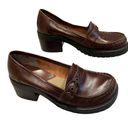 MIA Vintage  90’s/ Y2K Leather Chunky Heel Loafers, Sz 8.5 Photo 4