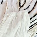 Free The Roses New  Sequin Striped Tassel Tie Peasant Top Ivory Black Gold Photo 6