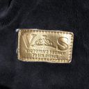 Victoria's Secret Victoria’s Secret Black Velour Gold Stripe Y2K Zip Up Track Jacket Size Small Photo 3