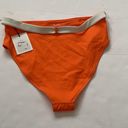 ONIA  Orange white high rise Bea belted bikini bottoms Large NWT Photo 4