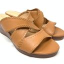 Jack Rogers  Women's Size 10 Open Toe Jackie Wedge Heeled Sandal Brown Leather Photo 0