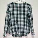 Krass&co G.H. Bass & . Green Plaid Button Down Scoop Neck Long Sleeved Top Photo 4