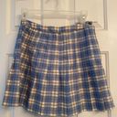 Urban Outfitters U.O.  Plaid Mini Pleated Skirt Blue & White Sz S Photo 0