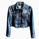 ZARA  Cropped Distressed Jean Jacket Blue Size Medium Photo 0