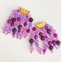 Susan Alexandra Orange Fizz Purple Fruit Statement Earrings Violet EUC Photo 2