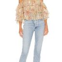 Lovers + Friends / Revolve Ocean Eyes Off Shoulder Ruffle Top in Lurex Floral Photo 3