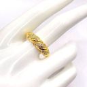 Twisted NWT Croissant Ring Chunky  Braided Rhinestones Dome Ring Signet Band Ring Photo 0