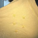 We The Free  mustard colored crop oversized top with embroidered flowers Photo 1