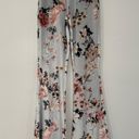 Pretty Little Thing Grey Floral Velvet Flared Pants SZ 2 Photo 3