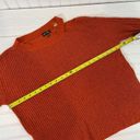 Dee Elly  Cold Shoulder Sweater Orange Cut Out Crew Neck Slit Pullover Size S Photo 4