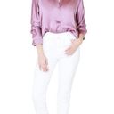 Vince  Silk Shaped Collar Popover Blouse Top Vervain Purple Lilac Size XS NEW Photo 5