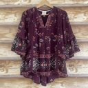 Knox Rose  flowy boho bell sleeve peasant blouse size M Photo 1