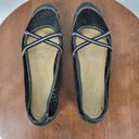 Natural Soul  Womens Plantain Flats 9.5 Black Suede Leather Laser Cut Slip On Photo 2