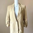 Elizabeth and James  | Tan Ruched Sleeve Long Length Blazer Sz 6 Photo 0