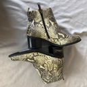 Blondo  Waterproof Elvina Snakeskin Cream Black Ankle Boots Size 8 NWOT Photo 6