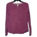 Matilda Jane  Womens Henley T-Shirt Size Medium Purple Stretch Cotton Blend Photo 0