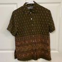 Amanda Smith Vintage  100% Silk Green Patterned Blouse Size S Photo 0