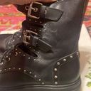 Chelsea and Violet  rhea black leather combat boots size 8 NWT Photo 3