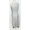 J.Jill  Tank Dress Pleated Sleeveless Scoop Neck Side Zip Linen Gray Medium Photo 4