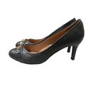 Tommy Hilfiger  Kaprice Women Almond Toe Leather Black Heels Size Photo 4