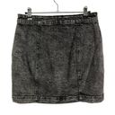 Material Girl  Black Washed Denim Zip Front Utility Mini Skirt M Photo 1