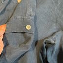 Bryn Walker  Navy Blue Pull-On Linen Cargo Pants - size Medium Photo 4