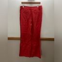 Loft NWT  100% Linen Flare Wide Leg Pants Coral Pink Size 6 Photo 3