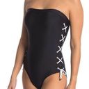 Tommy Hilfiger New.  black lace side bandeau swimsuit. Size 8 Photo 0