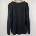 Zyia  Active Black Subtle Stripe Long Sleeve Tee Shirt Gym Athletic Extra Large Photo 2