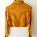 Lovers + Friends  Mustard Yellow Turtleneck Crop Sweater Size M Photo 0