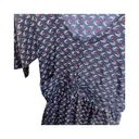 Xhilaration  Women's M Heart Printed 1/2 Sleeve Pocketed Dress Navy Blue Pockets Photo 3