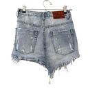 One Teaspoon  High‎ Waist Bonita Distressed Denim Shorts Sz 26 Photo 2