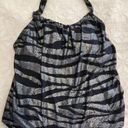 MiracleSuit  Magicsuit Shine On Nicole Black Silver Tankini Top Size 8 Photo 1