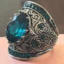 Nordstrom Stamped Topaz Etched Warrior Shield Ring Size 6 Photo 2