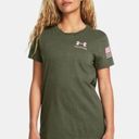 Under Armour  Green Pink Freedom Banner T-Shirt Women's Size Large Photo 0