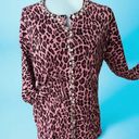 Quacker Factory Sweater, The  Womens Purple Animal Print Cardigan Bling Button Up Photo 1