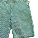 Bermuda Sam Ty  Shorts Green White Stripe Seersucker High Rise Shorts Size 12 NEW Photo 5