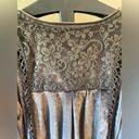 Velzera  Velvet & Gray Lace Smock Tunic Dress Top Size M Medium Photo 8