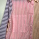 English Factory  Colorblock Button Up Shirt Size Medium Striped Colorful Tunic Photo 5