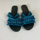 Rothy's - Triple Band Teal Blue Fringe Sandals Summer Vacation Resort Boho Photo 1