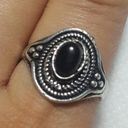 Onyx Natural Black  Sterling Silver Gemstone Ring No Stamp Ring size - 8 Photo 0