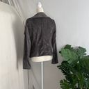 BLANK NYC Grey Velvet Zip Up Bomber Jacket Photo 4