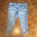 Lane Bryant  light wash ruffle hem size 26 ankle jeans Photo 0