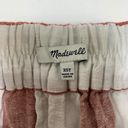 Madewell TALL  Red Striped Linen Blend High Rise Wide Leg Cropped Pant XST Photo 3