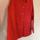 Moda Sun  NEW linen blend button up shirt jacket salmon colored women’s size L Photo 2