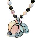 Lee  Sands Style Inlaid Shell Floral Beaded Necklace Photo 1