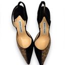 Manolo Blahnik  Sz 38 1/2Snakeskin Brown Pointed Stiletto Slingback Heel Pumps Photo 2