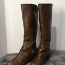 Fossil  Zena back zipper wide calf Brown Tall Leather Buckle Strap riding boots Photo 7