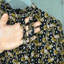 Aria BODEN  Black Floral Bow Coquette Silk Blend Blouse Size 4 Photo 3