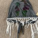 Vintage Havana  Grey Boho Open back Halter Tank Top with Fringe Photo 1